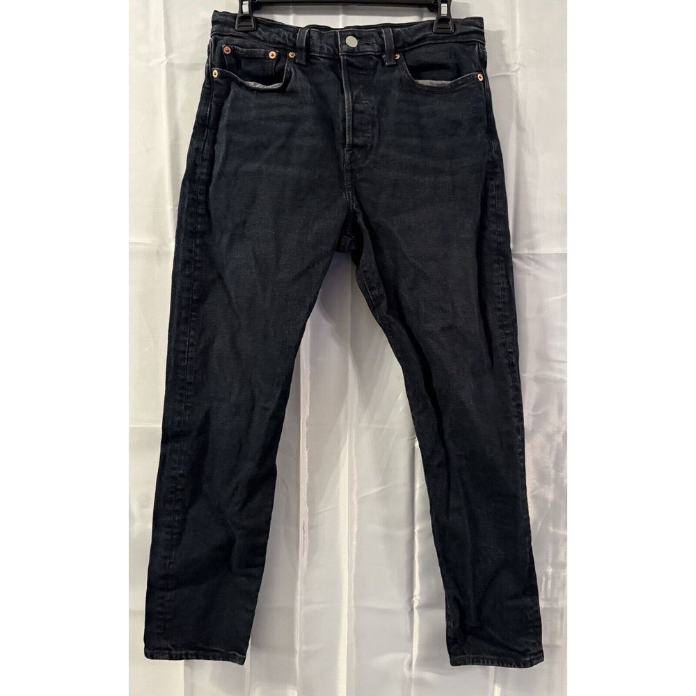 Levis Jeans Wedgie Straight Size 29 Distressed Black Denim Buttonfly (30x27.5)